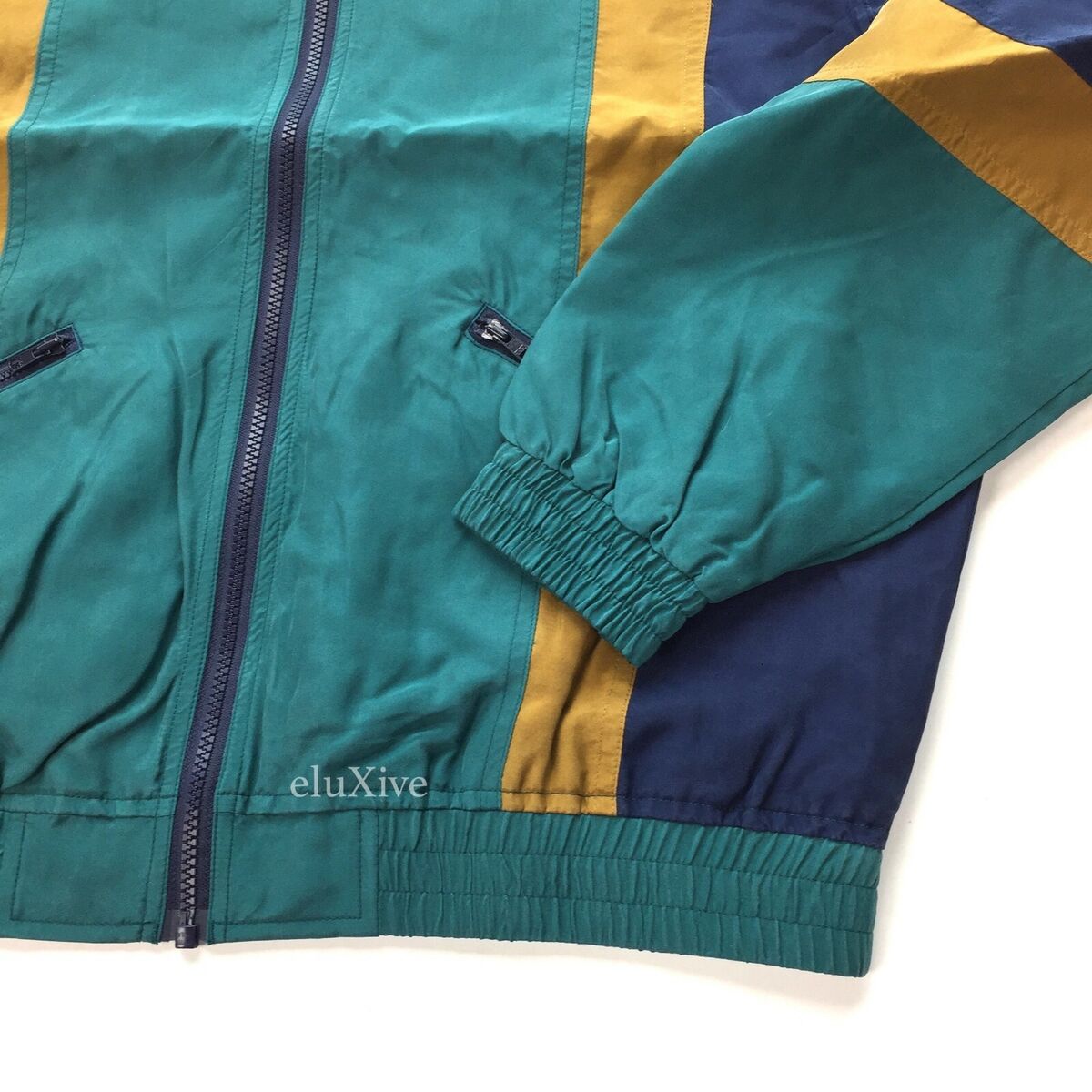 NWT Supreme Script Logo Paneled Silk Hooded Track Jacket NWT Supreme Script Logo Paneled Silk Hooded Track Jacket
