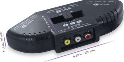 Audio Video AV Adapter Converter 3-Way RCA Output Devices