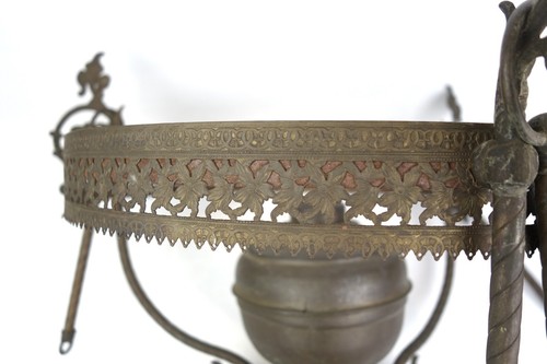 Antique 19th Century Victorian Ceiling Hanging Banquet Oil Lamp As Found - Picture 8 of 12