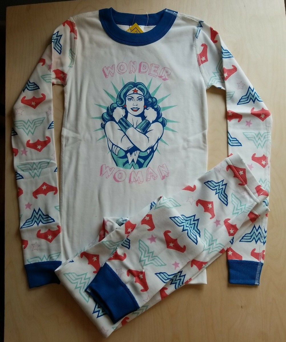 NWT HANNA ANDERSSON JUSTICE LEAGUE WONDER WOMAN ORGANIC PAJAMAS 140 10