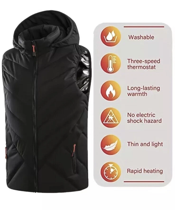 New Women’s Vest Heated Jacket Hooded Winter Warmer Thermal Heat USB, Small
Opens in a new window or
