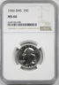 1966 SMS 25C NGC MS 66 Washington Quarter