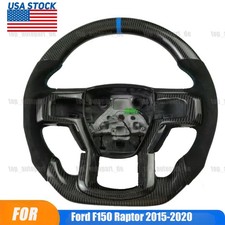 Steering Wheel Blue Stripe For Ford F150 Raptor 2015- 2020 Carbon Fiber Wheated