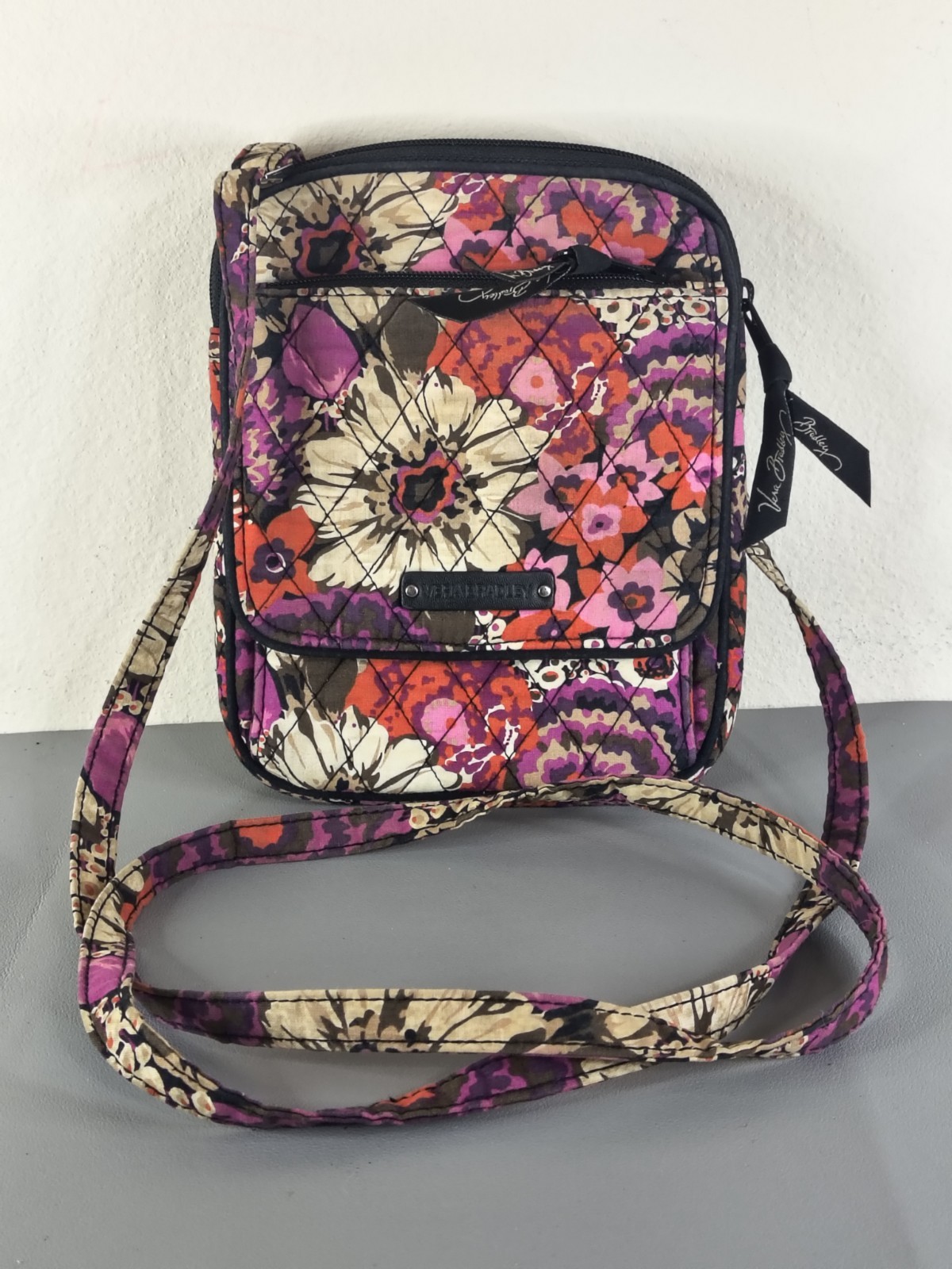 Vera Bradley Rosewood Print Mini Crossbody Purse Quilted Retired