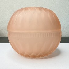 Vintage Indiana Glass Pink Satin Mt. Vernon Fairy Lamp Frosted Pink Insert Round