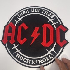 AC/DC High Voltage Logo XL Patch: Sew On, Quality Embroidery, 10  X 9 1/4  