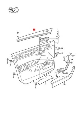 Genuine VW Touareg CR7 Molding For Door Trim Panel left 760867409AMGUI