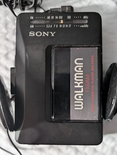 Sony Walkman WM-F2015 FM/AM Radio Cassette Player Black Vintage For Parts Repair