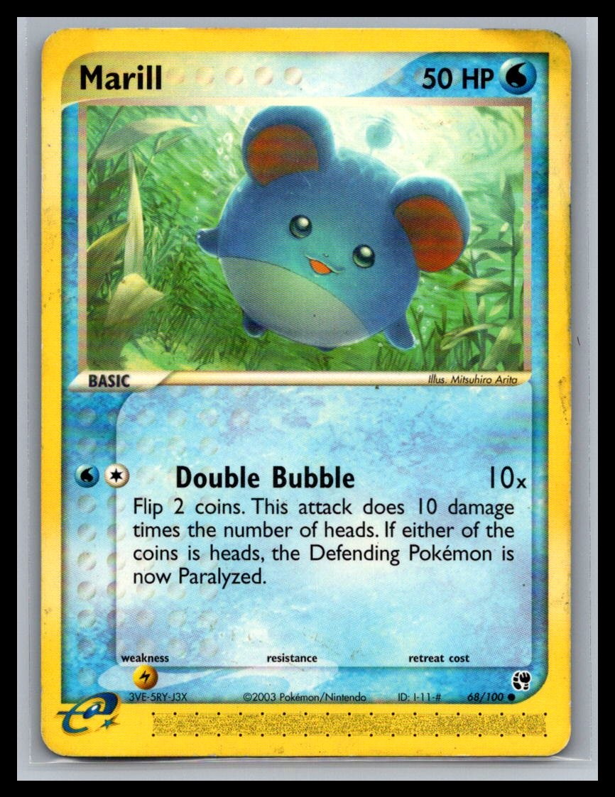 Marill 68/100 Common Sandstorm Pokemon Heavily Played