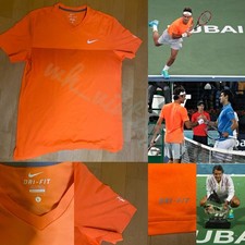 Nike Tennis polo shirt t-shirt dri-fit RF Roger Federer Dubai 2015 winner