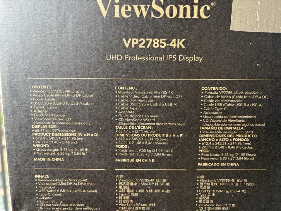ViewSonic VP2785-4K 27-inch 4K Ultra HD Professional Monitor - Image 4 of 4