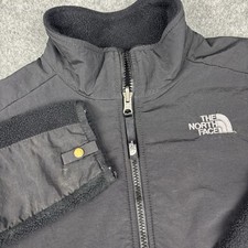 The North Face Jacket Boys Medium Black Fleece Full Zip Outdoor Winter Ripped