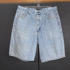 Y2K 90s Marithe Francois Girbaud Mens Size 36 34 Denim Shorts Blue Baggy Fade