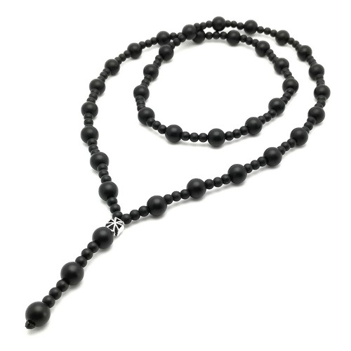 Collar piedra semipreciosa ónix rosario cadena señora cadena hombre cadena... - Imagen 1 de 5