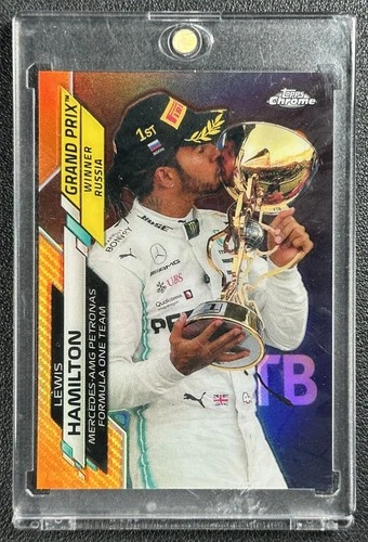 LEWIS HAMILTON 2020 TOPPS CHROME FORMULA 1 F1 #148 ORANGE REFRACTOR MERCEDES /25