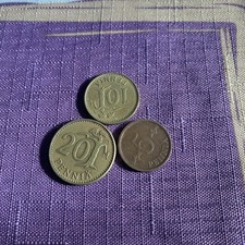 1973 Finland 5 Pennia, 1975 10 Pennia, , 1963 20 Pennia,  -3 Coins-
