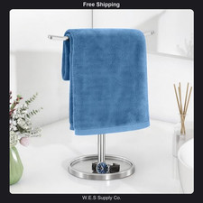 Countertop Hand Towel Holder Stand T-Shape Bathroom Towel Rack with Weighted