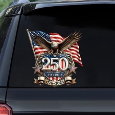 America 250 Eagle Patriotic Vinyl Car Window Decal