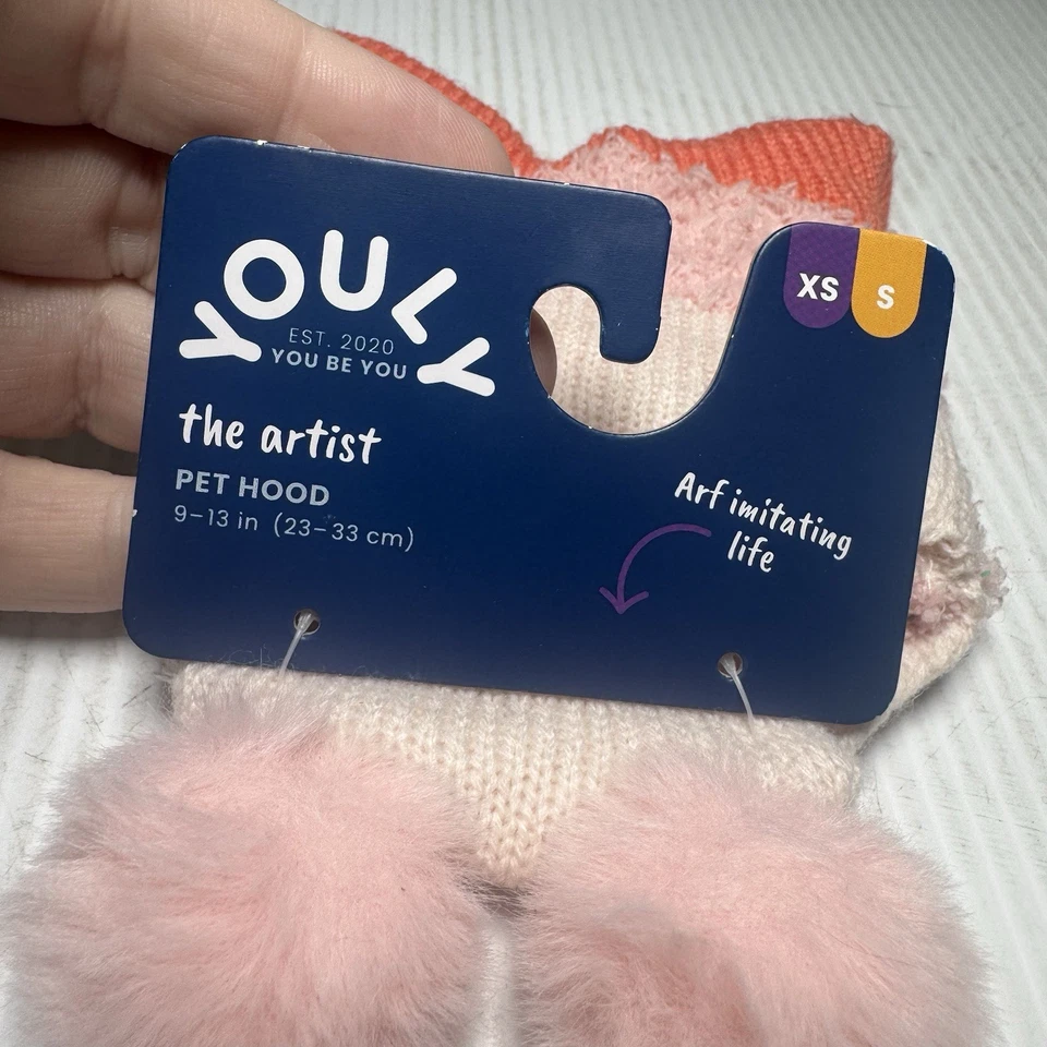 Youly The Artist Pet Hood Cold Weather Puffy Balls Cute Small Dog Breed XS/S - Image 2 of 4