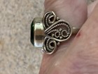ON SALE! Vintage Green Glass Teardrop Ring Has Design See Pictures Please! — photo 4