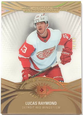 2021-22 UD Ultimate Introductions Gold Lucas Raymond /49 Detroit Red Wings