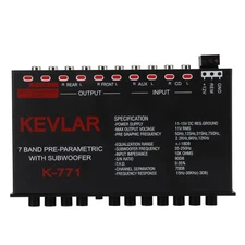 Car Audio Graphic Equalizer, 7 Bands EQ Amplifier with Adjustment High Level