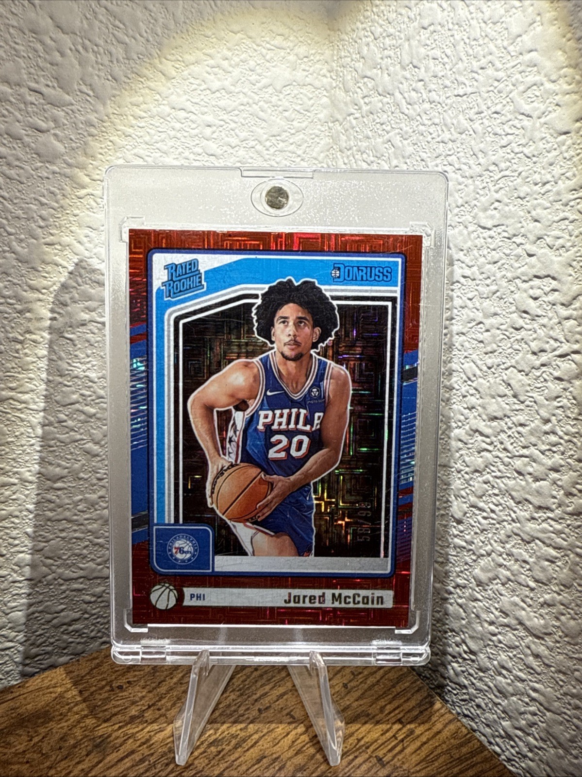 2024-25 Panini Donruss - Rated Rookie Jared McCain #228 Choice Red /99 (RC)