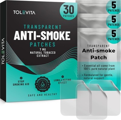 Tolevita Herbal Anti-Smoke Patches, 7mg, 30-Day Quit Smoking Aid