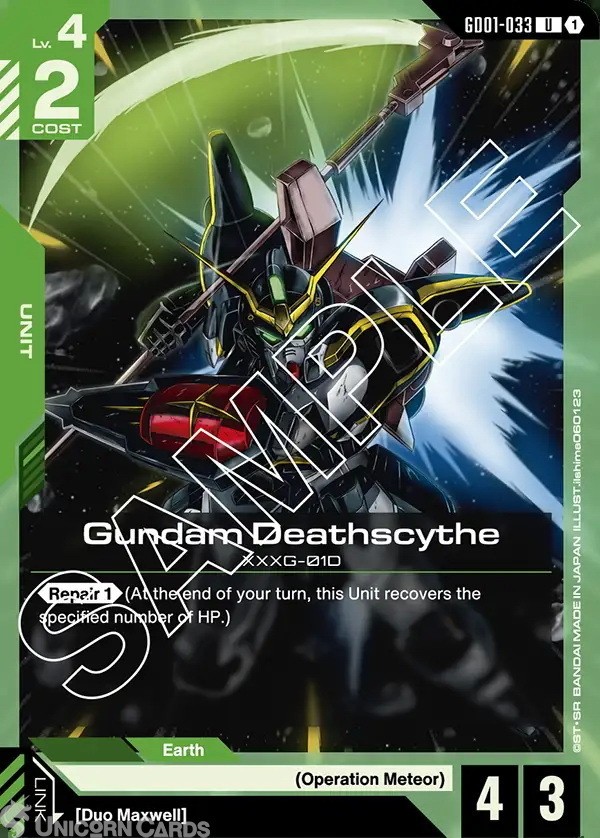 GD01-033 Gundam Deathscythe : UC Gundam TCG Card : GD01: Newtype Rising