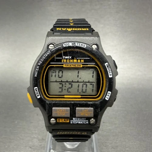 Timex Ironman Watch Women 32mm Digital Black Alarm Chrono New Battery VTG READ!!