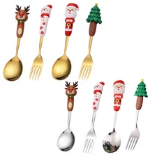 Stainless Steel Christmas Cutlery Set Kitchen Practical Exquisite Cute Spoon Set
