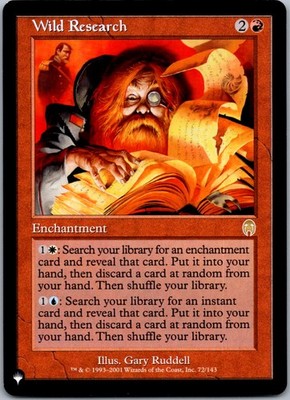 Wild Research The List Reprints NM Normal