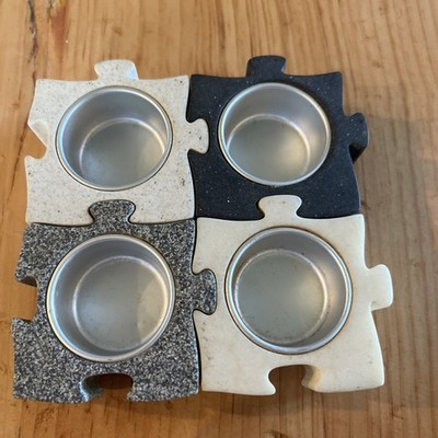 Stone Puzzle Tea light Holder Set PartyLite