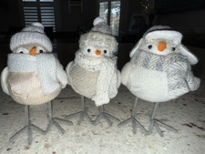Target Featherly Friends Holiday Mini Birds Set 3 Christmas Winter White Neutral