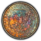 1896 $1 Morgan Silver Dollar - PQ Rainbow Toning - SKU-D7681