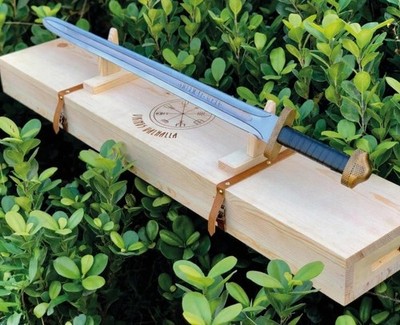 Hand-Forged Viking Sword with Personalized Engraved Wooden Box