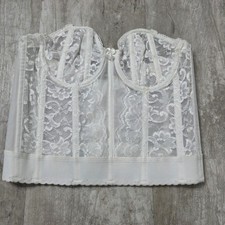 Vintage Goddess Corset Bra Strapless White Lacey Size 34B