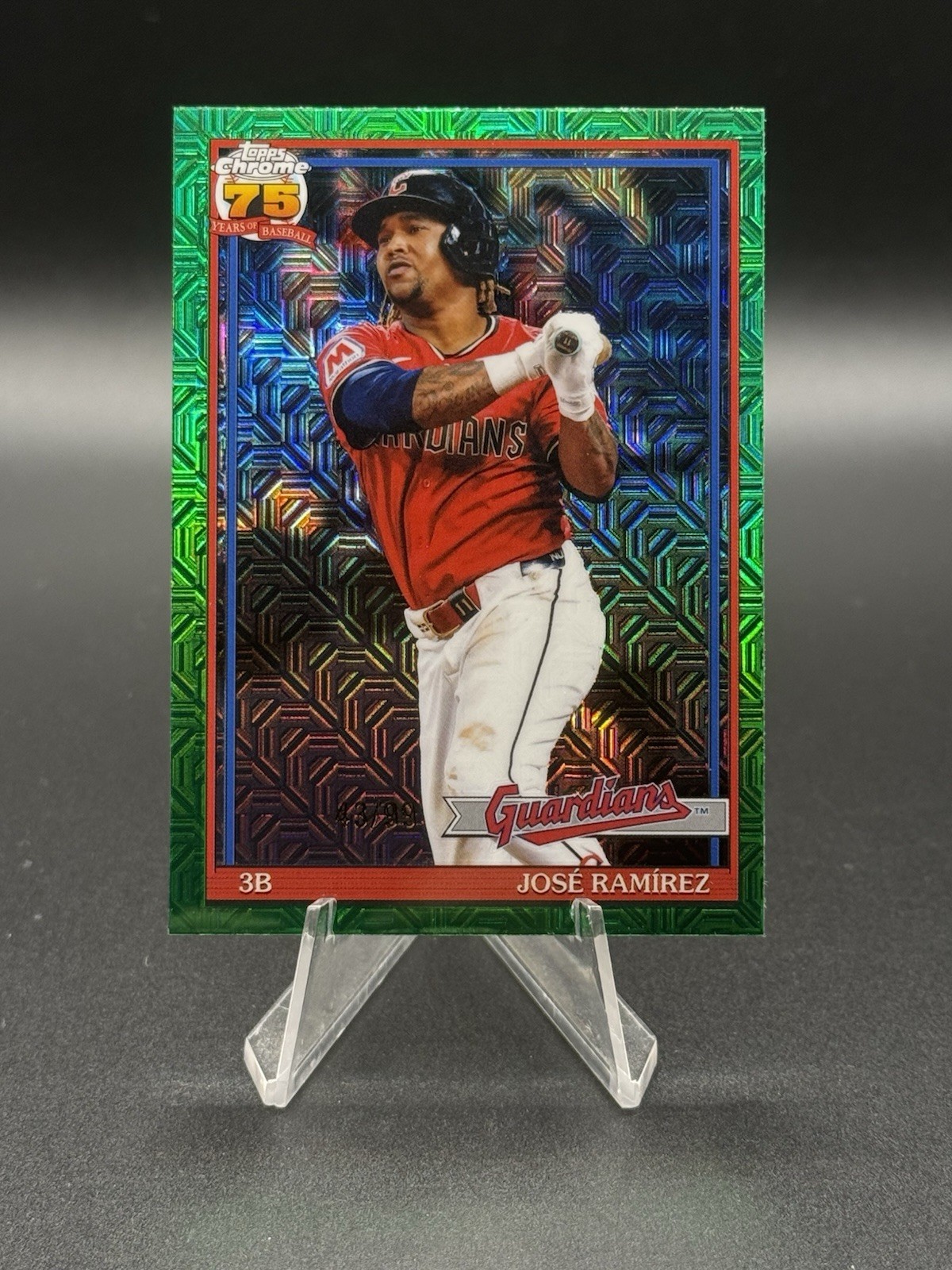 2026 Topps Series 1 Jose Ramirez Green Mojo Refractor /99 #91C-84 Guardians