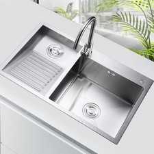 Stainless Steel Laundry Sink Balcony Wash Basin w/Washboard Utility kitchen Sink