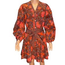 FARM Rio for Anthropologie Floral Button-Down Dress M