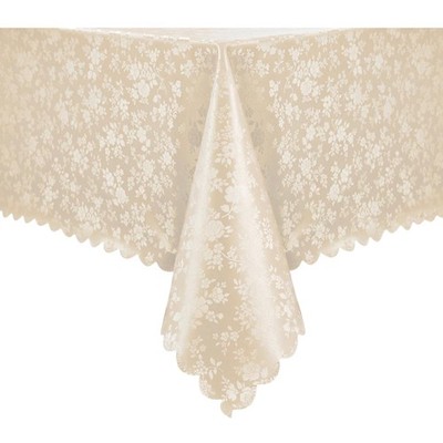 Tischdecke, , 140x180 cm, Beige, Blumen, Polyurethan, wetterfest, robust, sch...