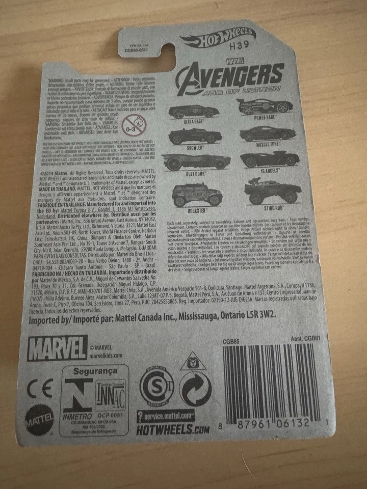 Marvel Los Vengadores Era de Ultrón Hulk Rockster 2014 Hot Wheels Coche de Juguete #4/8 S51 Foto 2 de 2