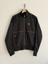 Giacca Sergio Tacchini Track Top Nera Moda Milano iPod Cerniera Oro Uomo Large