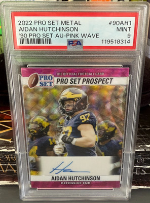 Aidan Hutchinson #90-AH1 Pink Wave 14/20 Leaf Pro Set Metal 2022