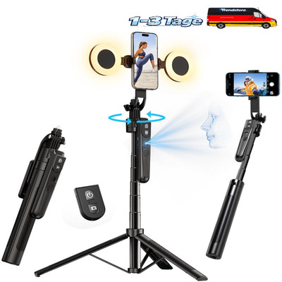 yAyusi 360 Drehung Auto Face Tracking Stativ mit Licht, Keine App