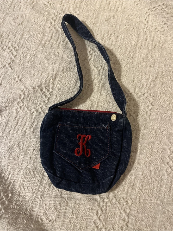 Vintage Kids 1980’s Jean Purse Monogram Red “K”On Front Pocket, Great Condition! - Image 2 of 4