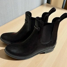 Nautica Boots Womens 7 Shayna Rain Boot Black Pull On Ankle Top Comfort Casual