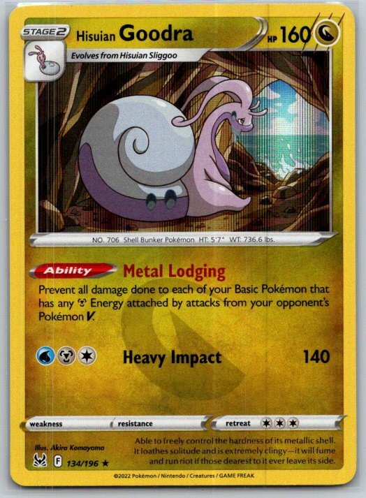 Hisuian Goodra 134/196 Holo Rare Lost Origin Pokemon Near Mint