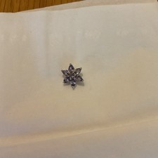 9ct. Yellow Gold on Silver Tanzanite Flower Pendant. No Chain.