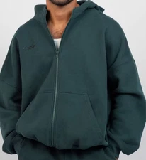 Comfrt Unisex Adult Green Full Zip Hoodie Size Large NWOT